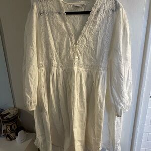 White Lace Detail Dress